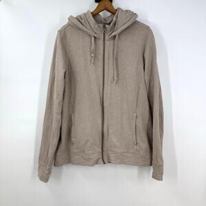 Pact Zip Up Hoodie Women's Size XL Tan Organic Cotton Athleisure Casual Coastal